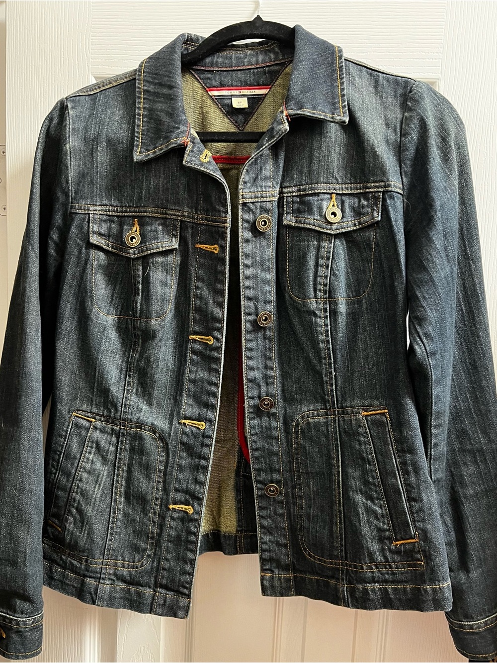 Tommy Hilfiger Dark Blue Denim Jacket with Contrast Stitching